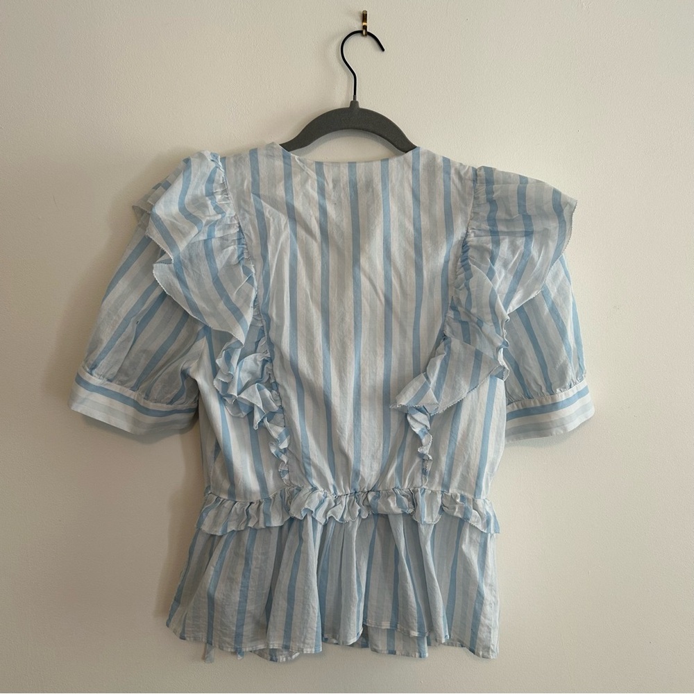 J Crew Striped Ruffle Top - Picture 6 of 6
